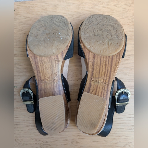 Dansko Anna Black Leather Western Heeled Comfort Sandals Size 39 (8.5 - 9) - Picture 10 of 14